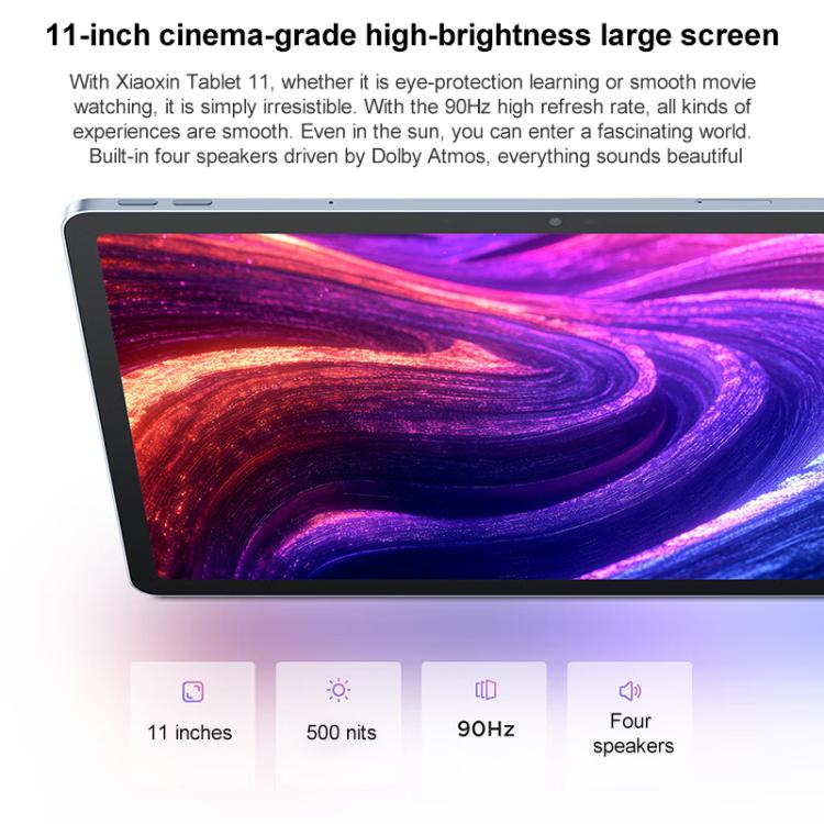 Lenovo Xiaoxin Pad 11 inch WiFi Tablet, 8GB+128GB, Android 15, MediaTek Dimensity 6300 Octa Core,US Plug, 8GB+128GB