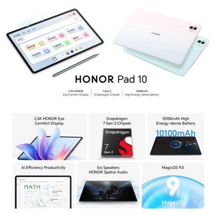 Honor Pad 10 Soft Light Screen WiFi Tablet PC, 12.1 inch 8GB+256GB MagicOS 9.0 Qualcomm Snapdragon 7 Gen3 Octa Core