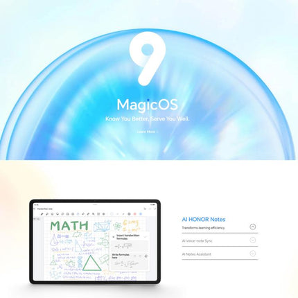 Honor Pad 10 Soft Light Screen WiFi Tablet PC, 12.1 inch 8GB+256GB MagicOS 9.0 Qualcomm Snapdragon 7 Gen3 Octa Core