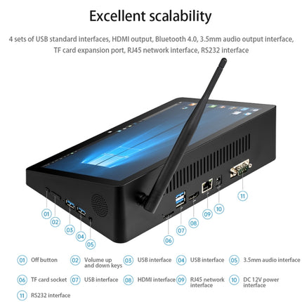 PiPo H10PRO All-in-One Mini PC, 10.1 inch, 8GB+128GB, Windows 11 Intel Alder Lake N100 Quad Core, US Plug