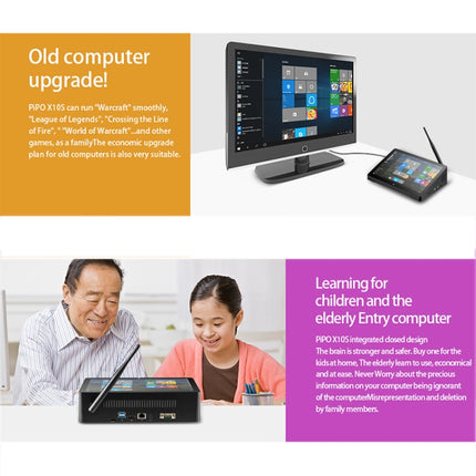 PiPo H10PRO All-in-One Mini PC, 10.1 inch, 8GB+128GB, Windows 11 Intel Alder Lake N100 Quad Core, US Plug