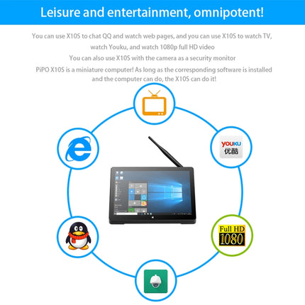 PiPo H10PRO All-in-One Mini PC, 10.1 inch, 8GB+128GB, Windows 11 Intel Alder Lake N100 Quad Core, US Plug