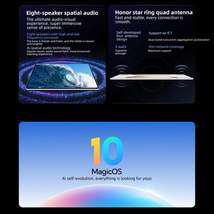 Honor MagicPad3 Pro 12.3 inch WiFi Tablet PC, 8GB+256GB MagicOS 10 Qualcomm Snapdragon 8 Gen5 Octa Core, 8GB+256GB