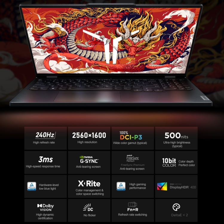 Lenovo LEGION Y9000P 2024 Laptop, 16 inch, 16GB+1TB, Windows 11, AMD Ryzen 9 7945HX 16-Core, US Plug
