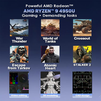 G16 Air 15.6 inch Gaming Laptop, 16GB+512GB, Windows 11 Pro AMD Ryzen 9 4950U Octa Core, US Plug, 16GB+512GB