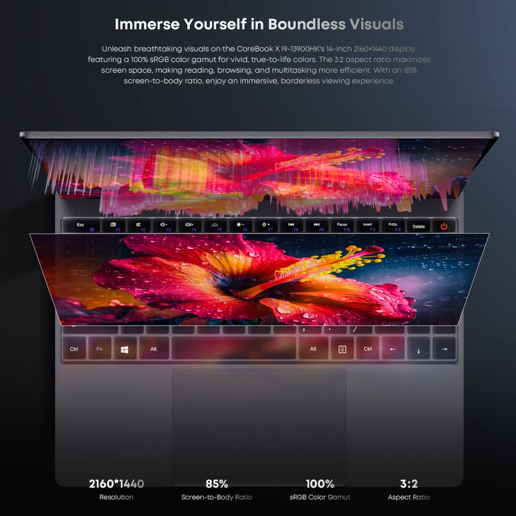 CHUWI CoreBook X 14 inch Laptop, 32GB+1TB, Windows 11 Intel Core i9-13900HK 14-Cores, EU Plug, i9-13900HK 32GB+1TB