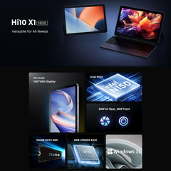CHUWI Hi10 X1 10.1 inch Tablet PC, 8GB+256GB, Windows 11 Home, Intel Alder Lake N100 Quad Core,EU Plug, Hi10 X1 8GB+256GB