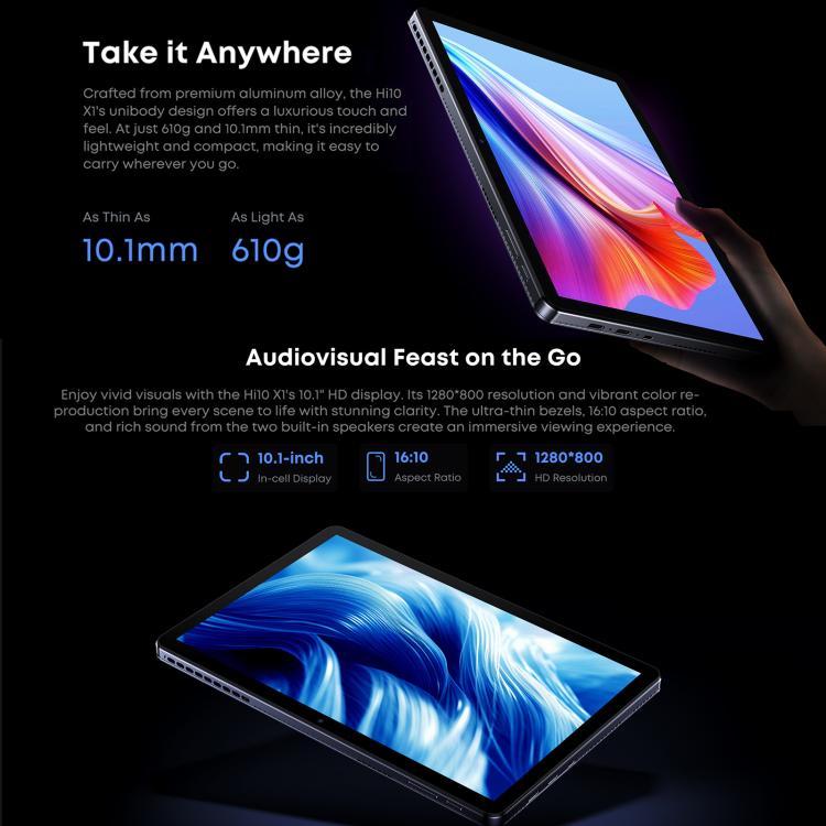 CHUWI Hi10 X1 10.1 inch Tablet PC, 8GB+256GB, Windows 11 Home, Intel Alder Lake N100 Quad Core,EU Plug, Hi10 X1 8GB+256GB