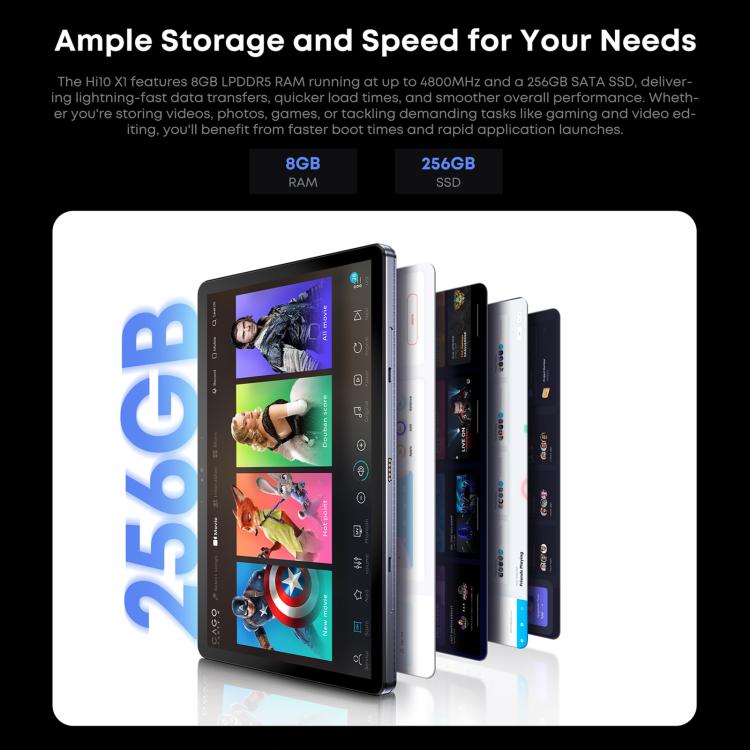 CHUWI Hi10 X1 10.1 inch Tablet PC with KeyBoard, 8GB+256GB, Windows 11 Home, Intel Alder Lake N100 Quad Core,EU Plug, Hi10 X1 8GB+256GB with KeyBoard