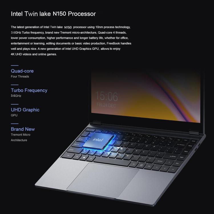 CHUWI FreeBook 13.5 inch Yoga Laptop, 16GB+1TB, Windows 11 Intel Twin Lake N150 Quad Core, EU Plug, FreeBook 16GB+1TB