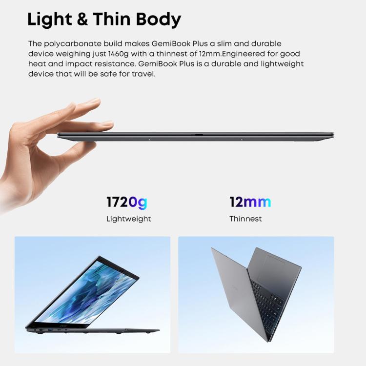 CHUWI GemiBook Plus 15.6 inch Laptop, 16GB+512GB, Windows 11 Intel Twin Lake N150 Quad Core, EU Plug