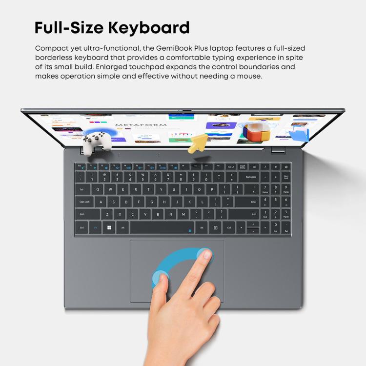 CHUWI GemiBook Plus 15.6 inch Laptop, 16GB+512GB, Windows 11 Intel Twin Lake N150 Quad Core, EU Plug