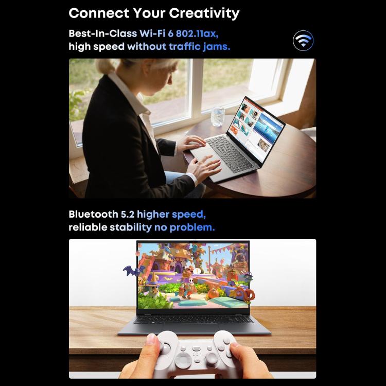 CHUWI GemiBook Plus 15.6 inch Laptop, 16GB+512GB, Windows 11 Intel Twin Lake N150 Quad Core, EU Plug