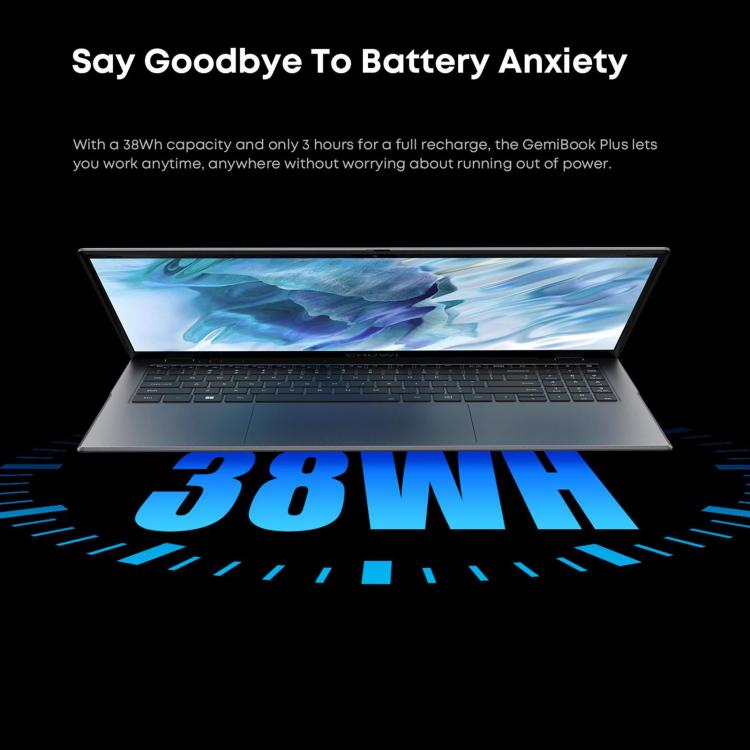 CHUWI GemiBook Plus 15.6 inch Laptop, 16GB+512GB, Windows 11 Intel Twin Lake N150 Quad Core, EU Plug