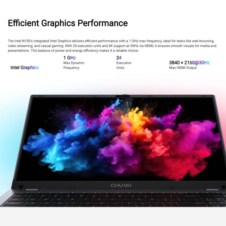 CHUWI GemiBook Plus 15.6 inch Laptop, 16GB+512GB, Windows 11 Intel Twin Lake N150 Quad Core, EU Plug