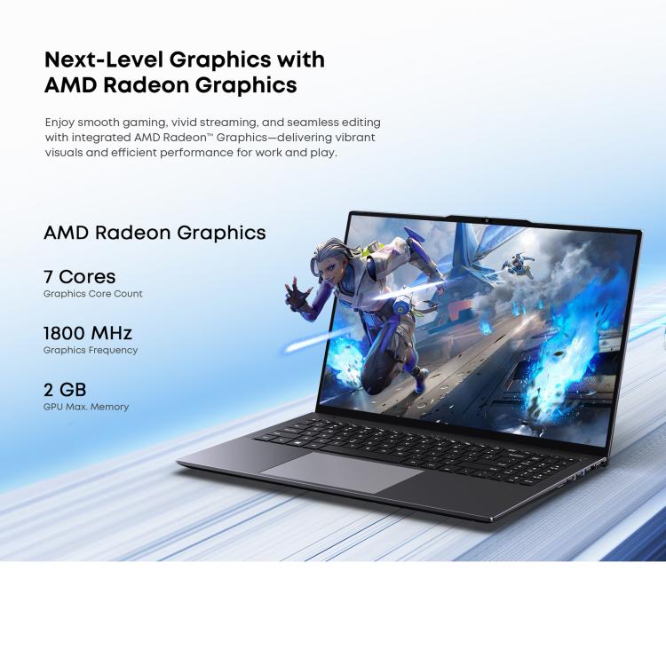 CHUWI CoreBook Plus 16 inch Laptop, 16GB+512GB, Windows 11 AMD Ryzen 5 7430U 6-Cores, EU Plug
