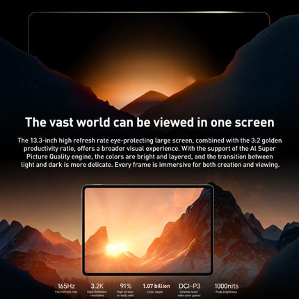 Honor MagicPad3 13.3 inch WiFi Tablet PC, 16GB+512GB MagicOS 9.0.1 Qualcomm Snapdragon 8 Gen3 Octa Core, 16GB+512GB