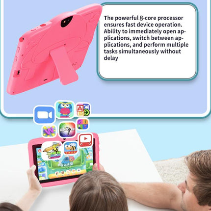 BDF 7 inch WiFi Kids Tablet PC with Mushroom Silicone Case, 2GB+32GB, Android 8.1 MTK6735 Quad Core CPU, US Plug, 4GB+64GB