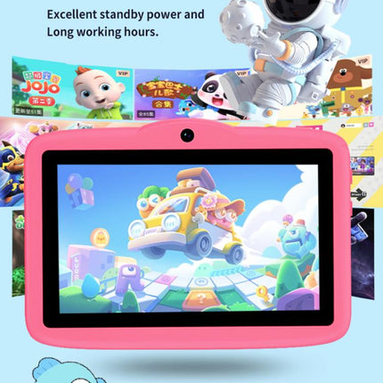 BDF 7 inch WiFi Kids Tablet PC with Mushroom Silicone Case, 2GB+32GB, Android 8.1 MTK6735 Quad Core CPU, US Plug, 4GB+64GB