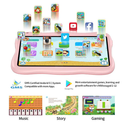 BDF 7 inch WiFi Kids Tablet PC with Spaceman Silicone Case, 2GB+32GB, Android 8.1 MTK6735 Quad Core CPU, US Plug, 4GB+64GB