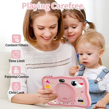 BDF 7 inch WiFi Kids Tablet PC with Spaceman Silicone Case, 2GB+32GB, Android 8.1 MTK6735 Quad Core CPU, US Plug, 4GB+64GB