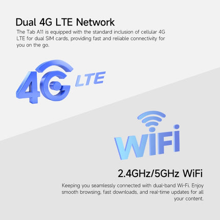 Tableta Ulefone Tab A11, 6 GB + 256 GB, 11 pulgadas, Android 14, Unisoc T620 Octa Core, red 4G, enchufe de la UE, 6 GB + 256 GB