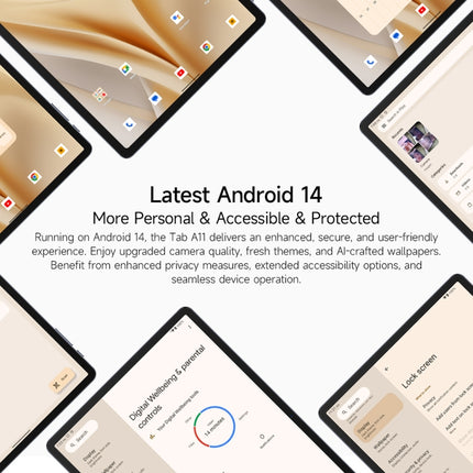 Tableta Ulefone Tab A11, 6 GB + 256 GB, 11 pulgadas, Android 14, Unisoc T620 Octa Core, red 4G, enchufe de la UE, 6 GB + 256 GB