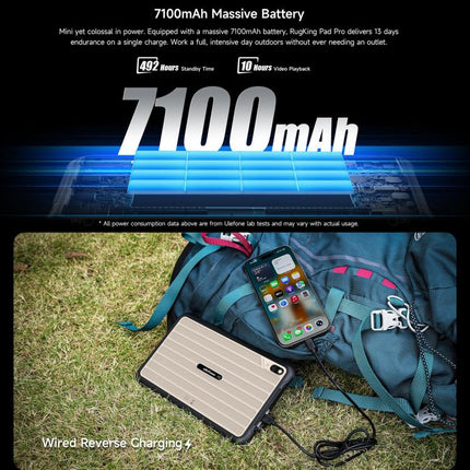 Ulefone Rugking Pad Pro Rugged Tablet PC, 8GB+128GB, 8.68 inch Android 16 Unisoc T7250 Octa Core 4G Network, EU Plug