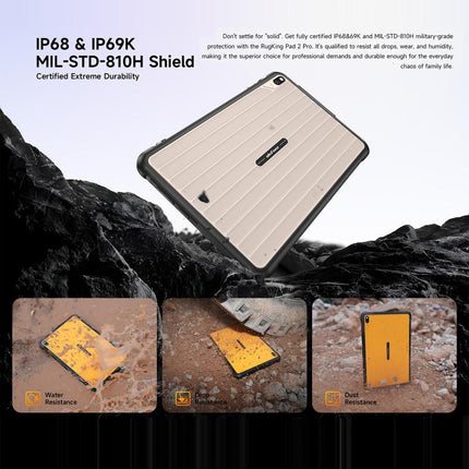 Ulefone Rugking Pad 2 Pro Rugged Tablet PC, 8GB+128GB, 10.1 inch Android 16 Unisoc T7250 Octa Core 4G Network, EU Plug, 8GB+128GB