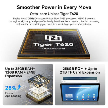 Blackview MEGA 8 Tablet PC, 12GB+256GB, 13 inch Android 15 Unisoc Tiger T620 Octa Core, Network: 4G, Global Version with Google Play