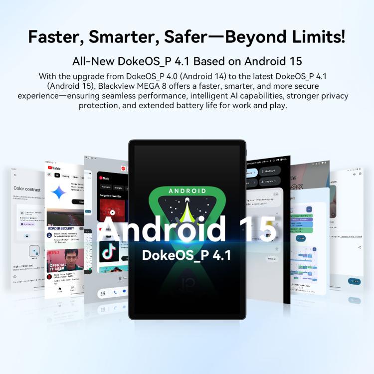Blackview MEGA 8 Tablet PC, 12GB+512GB, 13 inch Android 15 Unisoc Tiger T620 Octa Core, Network: 4G, Global Version with Google Play