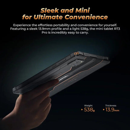 Tableta resistente OUKITEL RT3 Pro con red 4G IP68/IP69K, 4 GB + 128 GB, 8,0 pulgadas, Android 14, MediaTek G81 Octa-Core, compatible con SIM dual, enchufe de la UE, RT3 Pro 4 GB + 128 GB