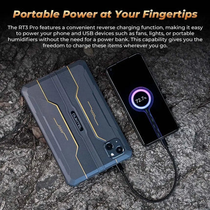 Tableta resistente OUKITEL RT3 Pro con red 4G IP68/IP69K, 4 GB + 128 GB, 8,0 pulgadas, Android 14, MediaTek G81 Octa-Core, compatible con SIM dual, enchufe de la UE, RT3 Pro 4 GB + 128 GB