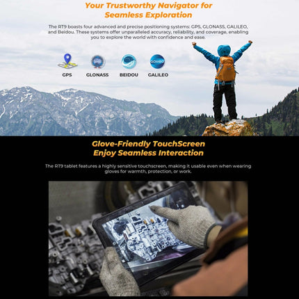 Tableta robusta OUKITEL RT9 4G Network IP68/IP69K, 6 GB + 256 GB, 11 pulgadas Android 14 Unisoc T606 Octa-Core, compatible con SIM dual, enchufe de la UE, RT9 6 GB + 256 GB