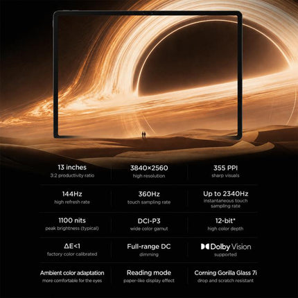 Lenovo LEGION Y900 13 AI Tablet, 13 inch Wi-Fi, 8GB+256GB, Android 16, Snapdragon 8 Elite Octa Core, US Plug, 8GB+256GB