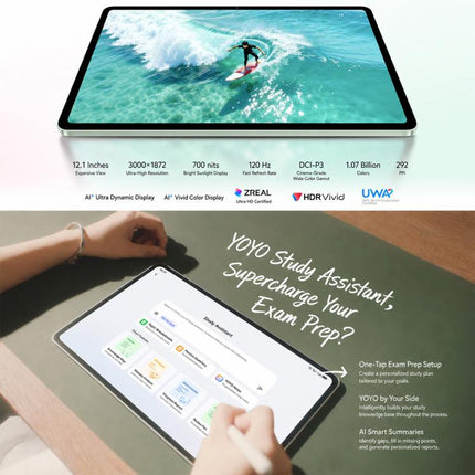 Honor Pad 20 Soft Light Edition WiFi Tablet PC, 12.1 inch 8GB+256GB MagicOS 10 Qualcomm Snapdragon 7 Gen3 Octa Core, US Plug, Soft Light Ed. 8GB+256GB