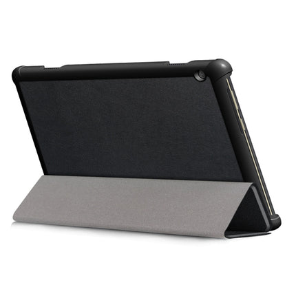 3-folding Custer Texture Deformation Flip Leather Case for Lenovo Tab M10 TB-X605F / X505F