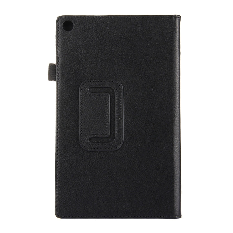For Amazon Kindle Fire HD8 (2017) Litchi Texture Horizontal Flip Leather Case with Holder