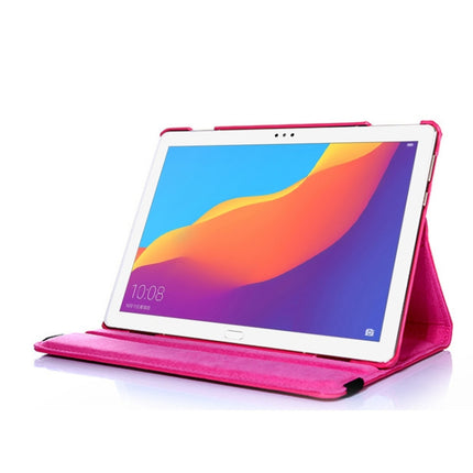 Litchi Texture Horizontal Flip 360 Degrees Rotation Leather Case for Huawei MediaPad T5 10.1, with Holder, For MediaPad T5 10.1