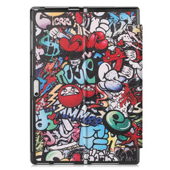 Graffiti Pattern Colored Painted Horizontal Flip PU Leather Case for Microsoft Surface Pro 4 / 5 / 6 12.3 inch, with Holder & Pen Slot