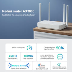 Original Xiaomi Redmi AX3000 Router Gigabit 2.4G/5.0G WiFi 6 Network Extender, US Plug, AX3000