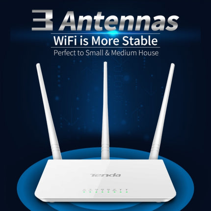 Tenda F3 Wireless 2.4GHz 300Mbps WiFi Router with 3*5dBi External Antennas