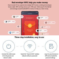 Original Xiaomi Mi WiFi Router 4C Smart APP Control 300Mbps 2.4GHz Wireless Router Repeater with 4 Antennas, Support Web & Android & iOS, US Plug, 4C