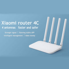 Original Xiaomi Mi WiFi Router 4C Smart APP Control 300Mbps 2.4GHz Wireless Router Repeater with 4 Antennas, Support Web & Android & iOS, US Plug, 4C