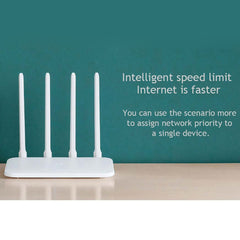 Original Xiaomi Mi WiFi Router 4C Smart APP Control 300Mbps 2.4GHz Wireless Router Repeater with 4 Antennas, Support Web & Android & iOS, US Plug, 4C