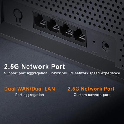 Xiaomi Router BE6500 WiFi 7 2.4GHz 5.0GHz Dual Band 4-Core 2.5G Port, US Plug