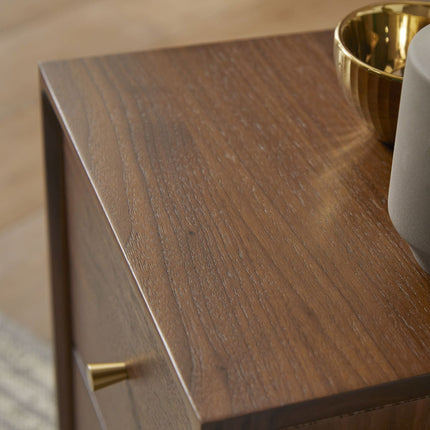 Wright Narrow Walnut Bedside Table