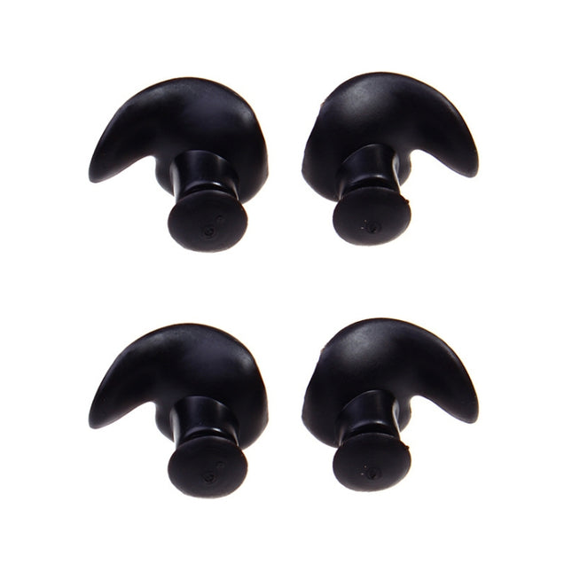 2 Pair Soft Ear Plugs Environmental Silicone Waterproof Dust-Proof Earplugs Diving Water Sports Swimming Accessories, Soft Ear Plugs(Black)