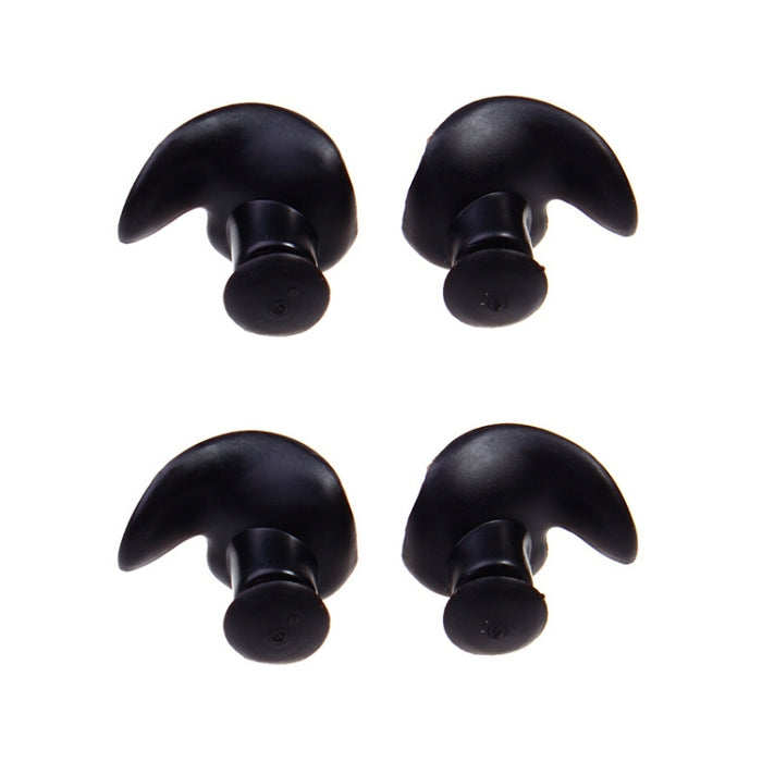 2 Pair Soft Ear Plugs Environmental Silicone Waterproof Dust-Proof Earplugs Diving Water Sports Swimming Accessories, Soft Ear Plugs(Black)