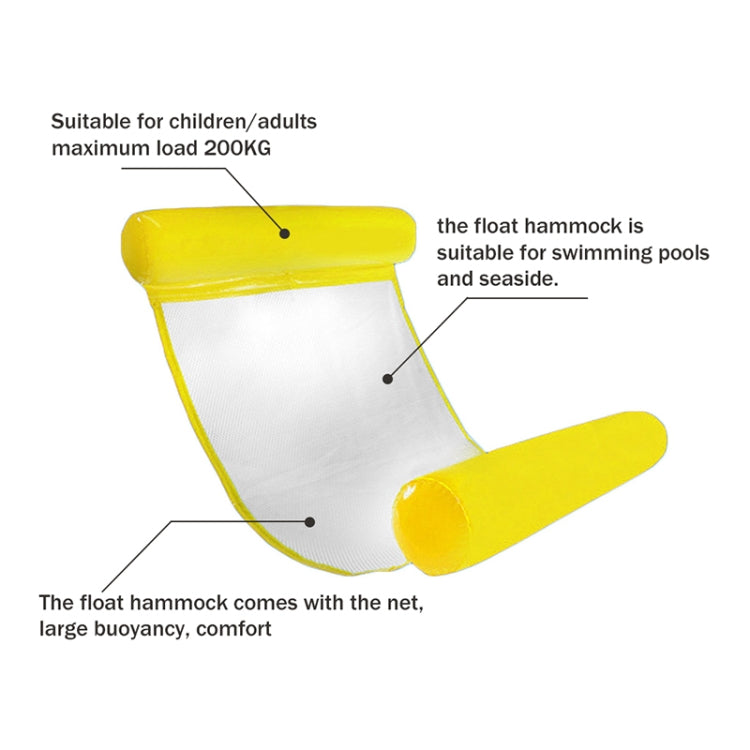 Foldable Double-purpose Backrest Float Hammock with Net, Size: 130x73cm, Size: 130x73cm (Pink), Size: 130x73cm (Blue), Size: 130x73cm (Red), Size: 130x73cm (Sapphire Blue), Size: 130x73cm (Yellow), Size: 130x73cm (Orange)